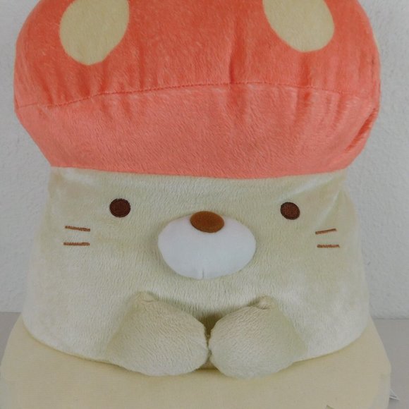 Mushroom Cap Cat Plush San-X Sumikko Gurashi Neko Large 2021 18” Stuffed Animal - Picture 2 of 9